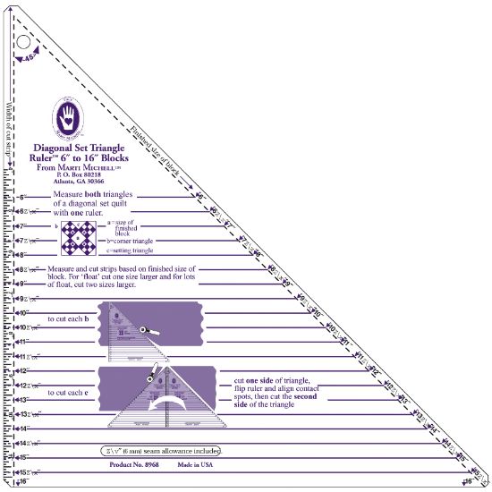 Marti Michell Diagonal Set Triangle Ruler