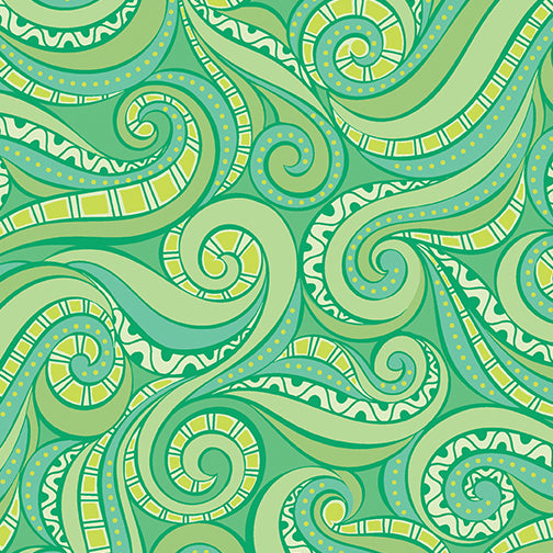 Benartex Free-Motion Fantasy Ocean Green - 1/2 Yard