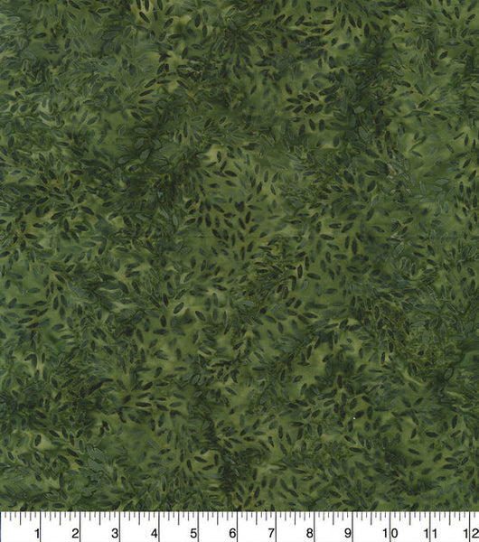 Indonesian Batiks Vine Swirl Green 1657-9336 - 1/2 Yard