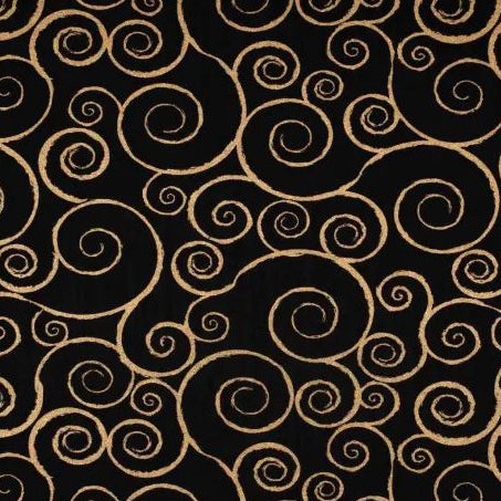 Keepsake Calico Swirls Black Metallic 1695-1402 - 1/2 Yard