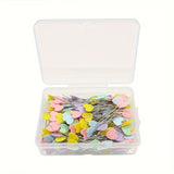 2" Heart Flat Head Quilting Pins - 50 pieces