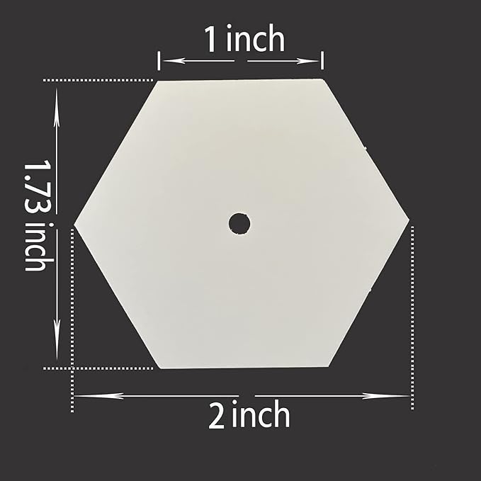 100 English Paper Piecing 1" Hexagon Templates