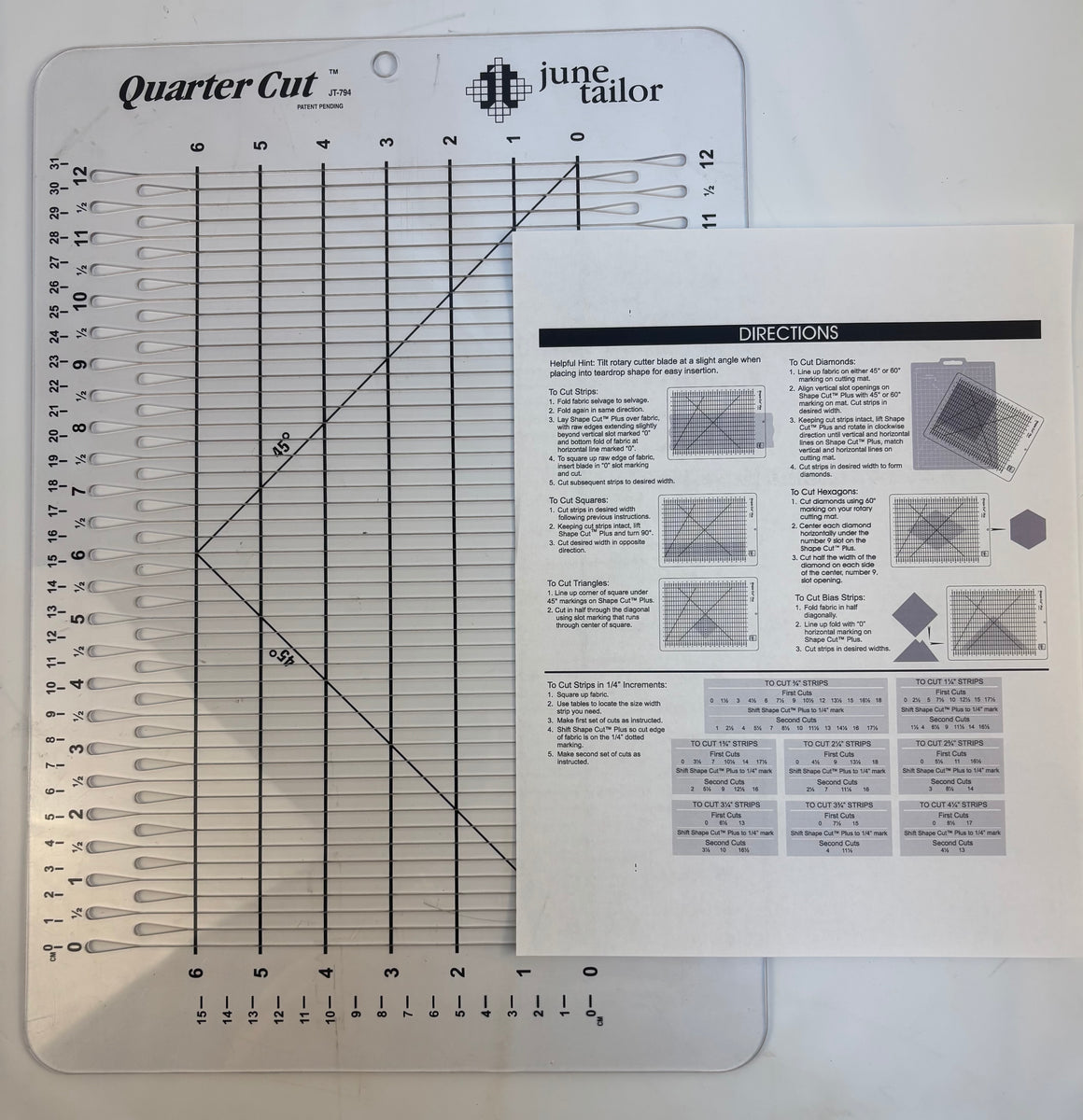 June Tailor Quarter Cut Ruler – Quilters Consignment