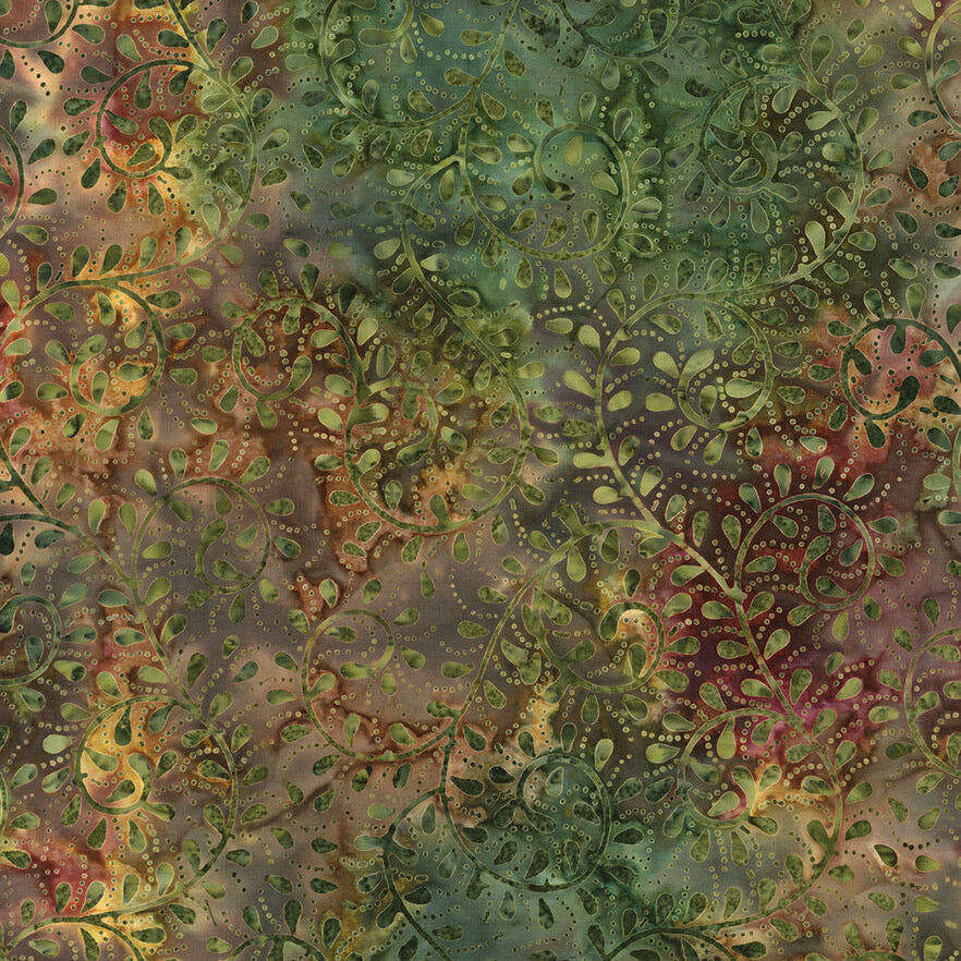 Indonesian Batiks Autumn Scroll 0981-2777 - 1/2 Yard