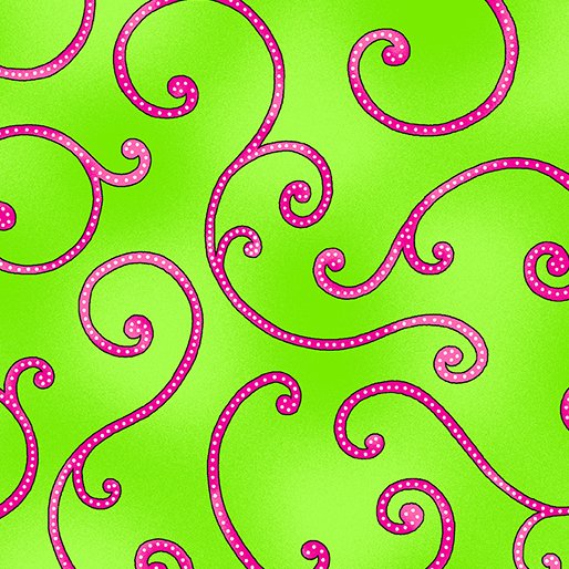 Benartex Dazzling Garden Bedazzled Swirl Green - 1/2 Yard