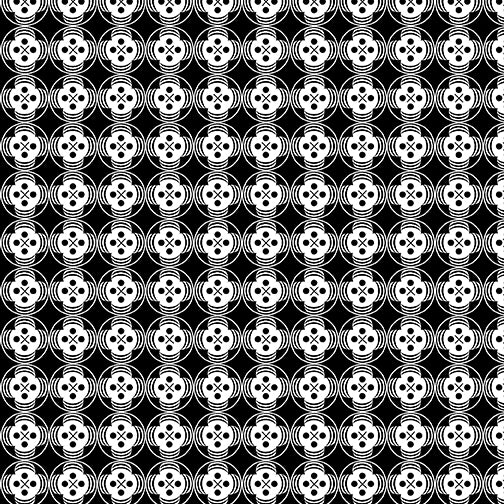 Benartex Sewing Box Button Geo Black - 1/2 yard