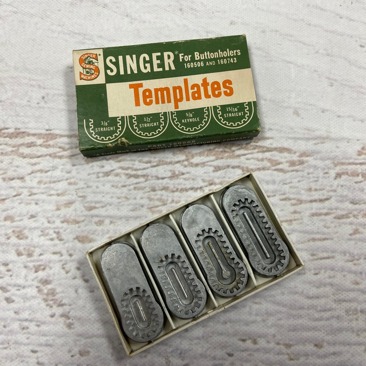 Singer Buttonholer Attachment Templates, BOXED (Vintage Original) - RARE