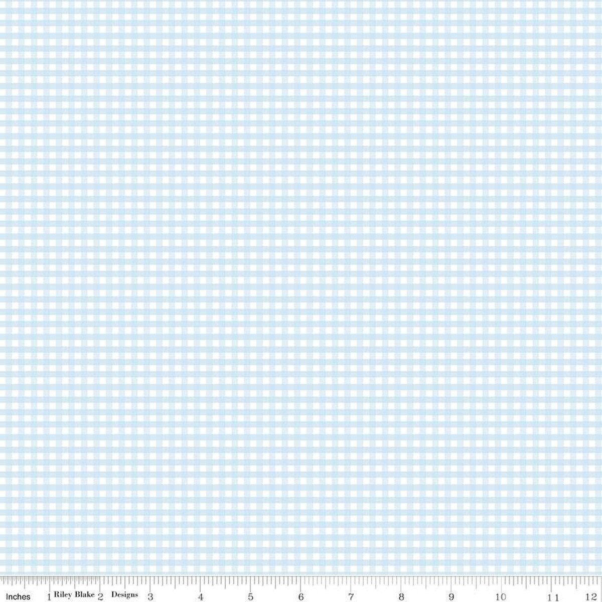 Small Gingham Boy Blue - 1/2 Yard