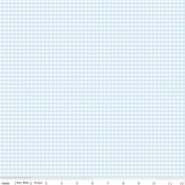Small Gingham Boy Blue - 1/2 Yard