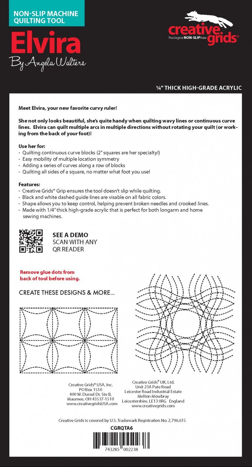 Creative Grids Elvira Machine Quilting Tool