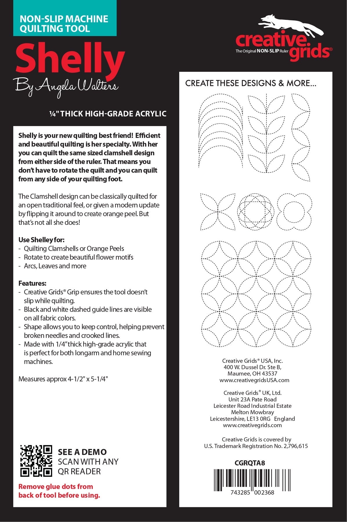 Creative Grids Shelly Machine Quilting Tool