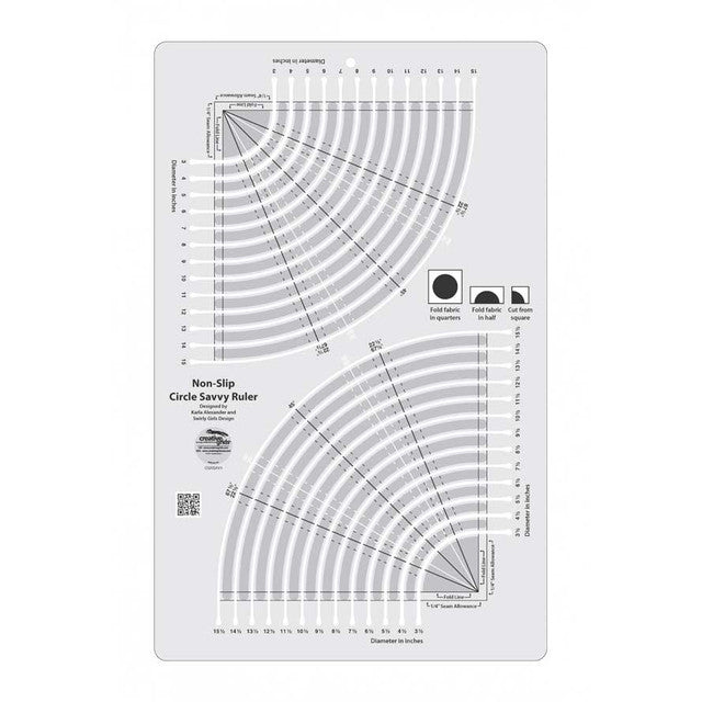 Creative Grids Non-Slip Circle Savvy Ruler