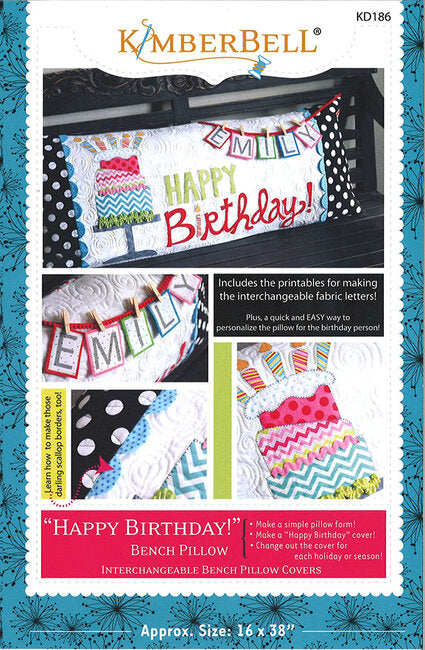 KimberBell "Happy Birthday!" Bench Pillow