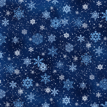 Elizabeth's Studio #532 Night Blue Snowflake - 1/2 Yard