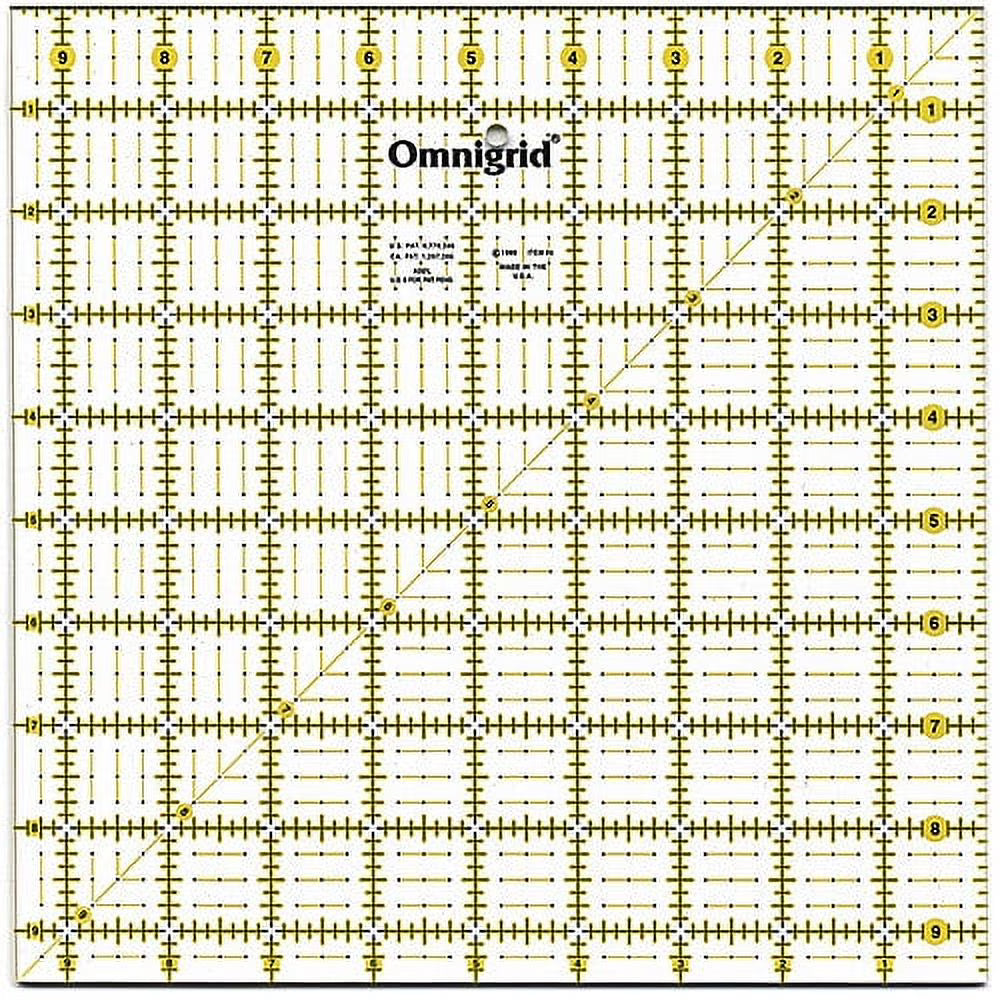 Omnigrid Square Ruler 9.5" x 9.5"