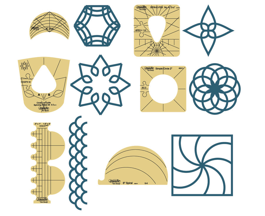 Westalee Design Template Sampler Set #WT-WQTSS6-HS
