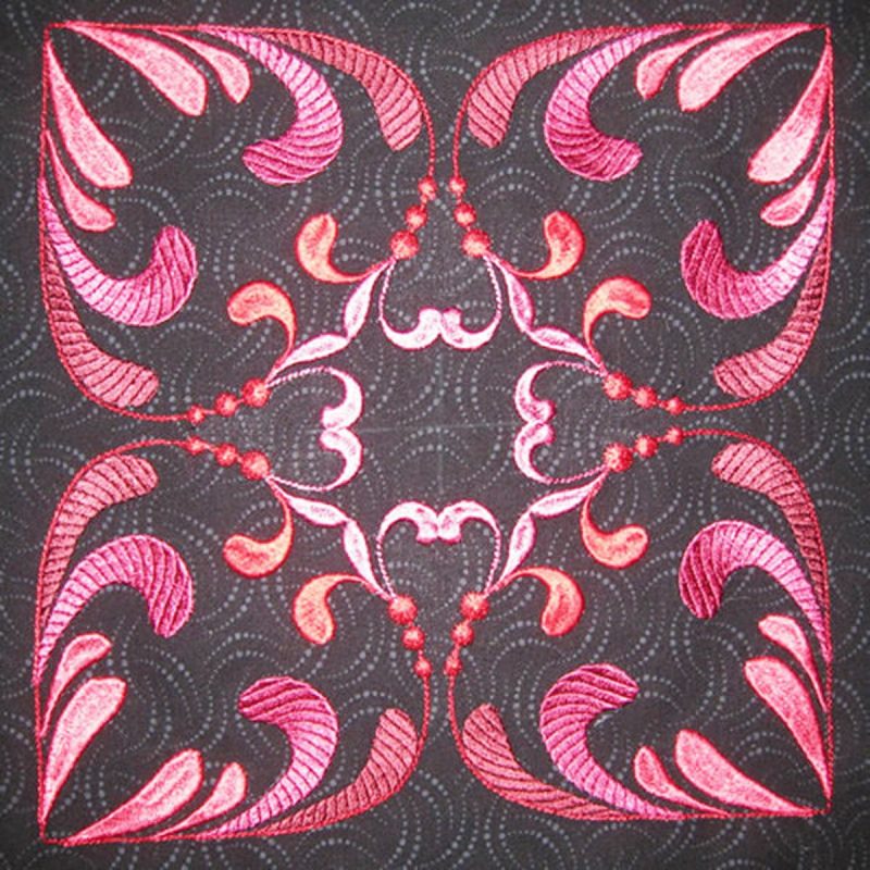 Crimson Flourish Table Runner