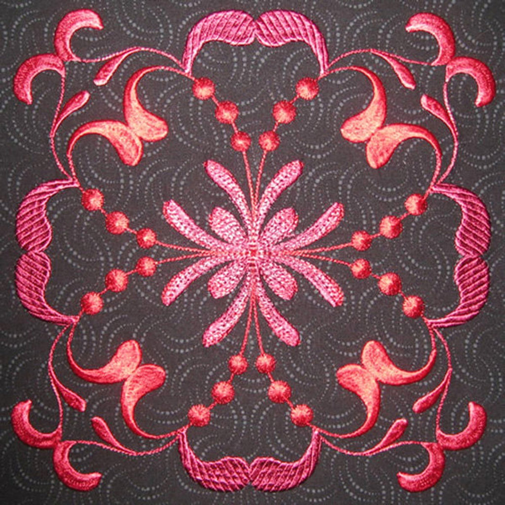 Crimson Flourish Table Runner