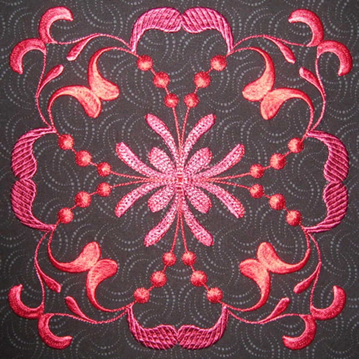 Crimson Flourish Table Runner