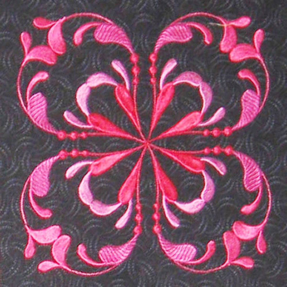 Crimson Flourish Table Runner