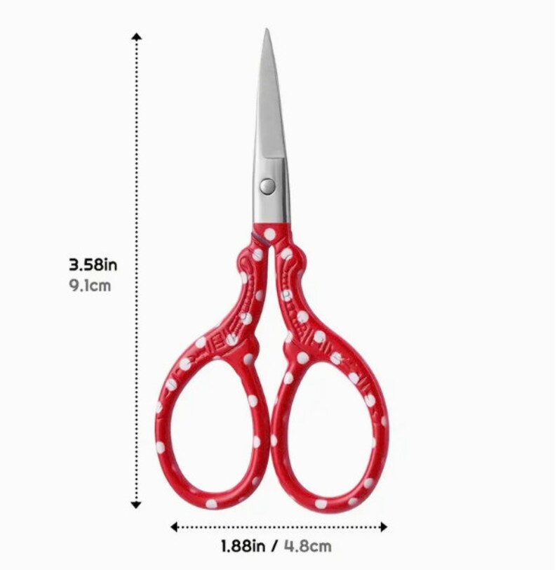Red & White Polka Dot Embroidery Scissors