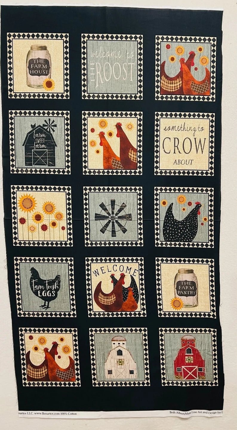 Benartex Something to Crow About Panel
