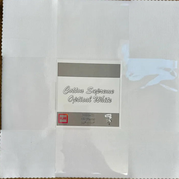RJR Cotton Supreme Optical White 10" Squares 7400-51