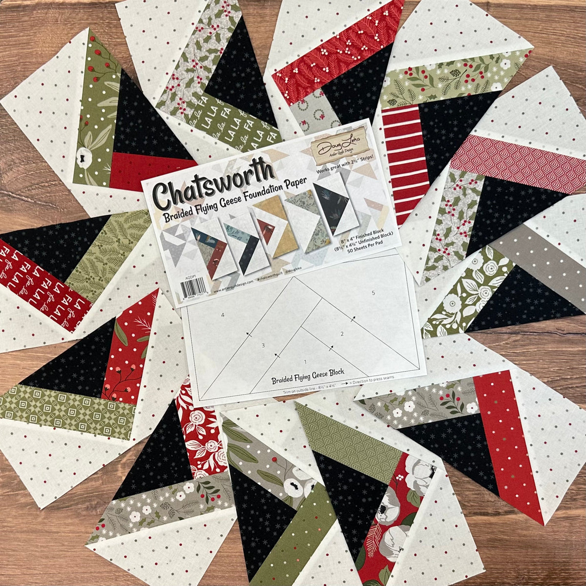 Chatsworth Braided Flying Geese Foundation Paper