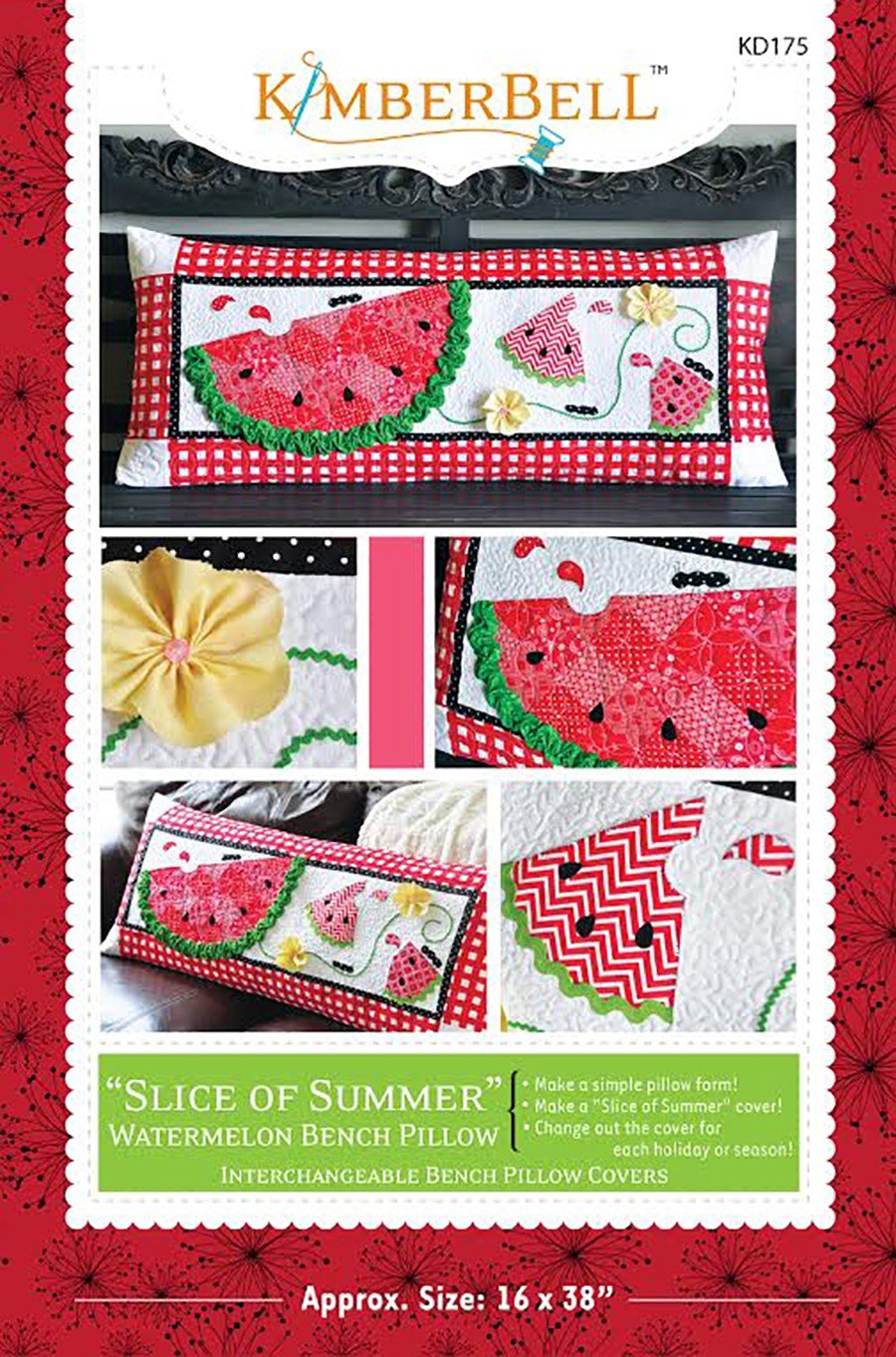 Kimberbell "Slice of Summer" Watermelon Bench Pillow