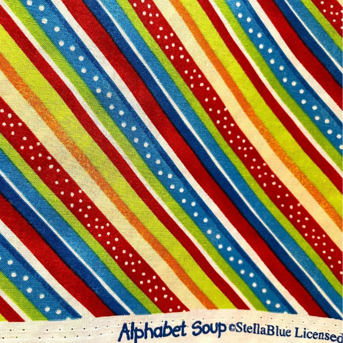 StellaBlue Alphabet Soup Stripe - 1/2 Yard