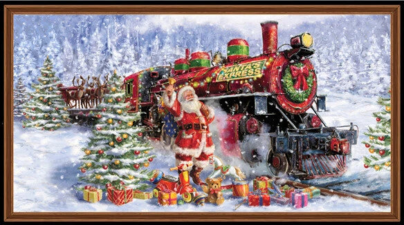 Quilting Treasures Santa's Night Out Santa's Express Panel QT-1649-28395-X