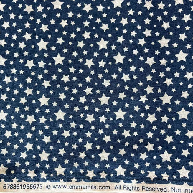 Emma & Mila Navy with White Stars 678361955675 - 1/2 Yard