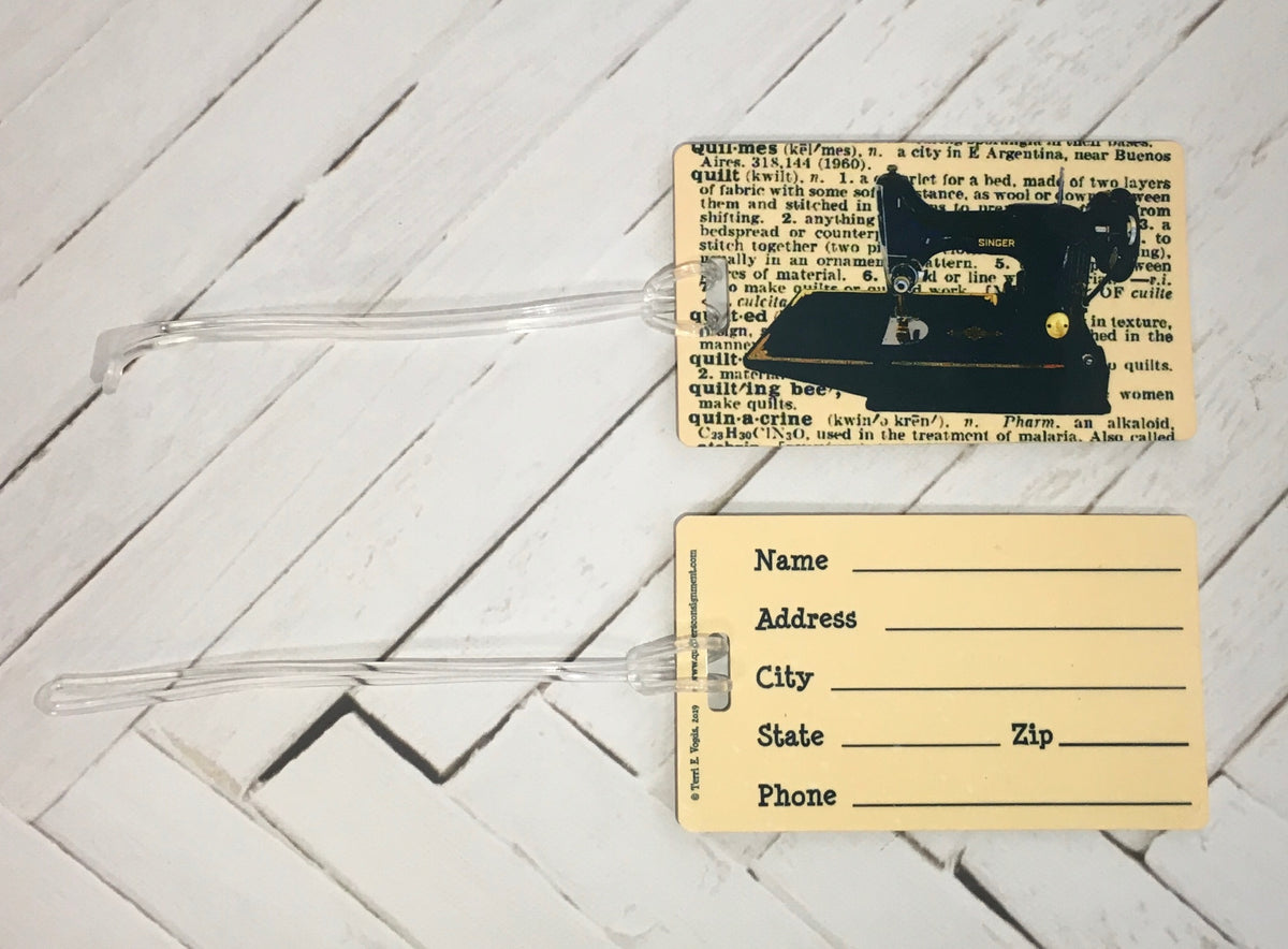 Singer Featherweight Luggage Tag (Rectangular)