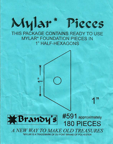 Brandy's Mylar Pieces #591 - 1" Half-Hexagons