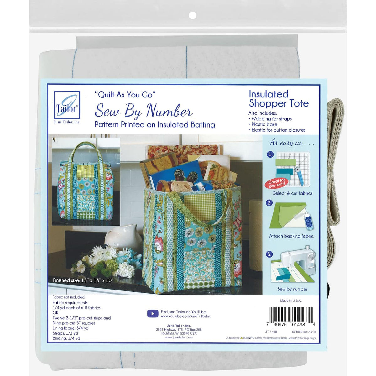 Quilt As You Go - Insulated Shopper Tote