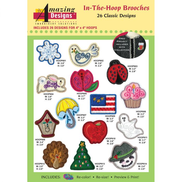 Amazing Designs In-the-Hoop Brooches