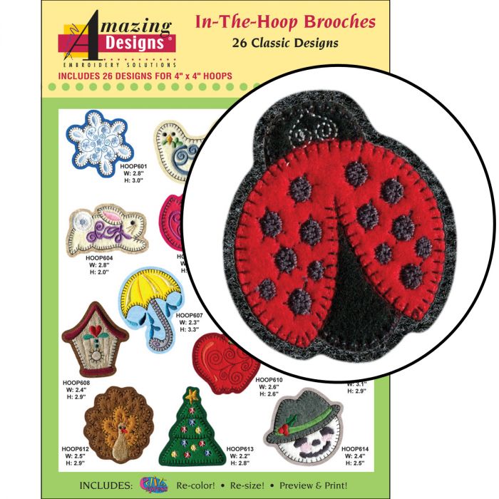 Amazing Designs In-the-Hoop Brooches