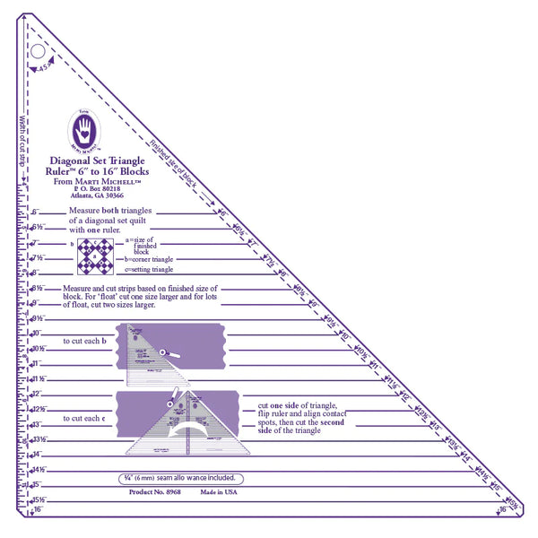 Marti Michell Diagonal Set Triangle Ruler