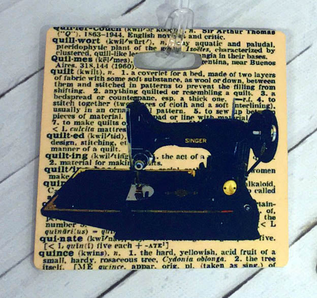 Singer Featherweight Luggage Tag (Square)