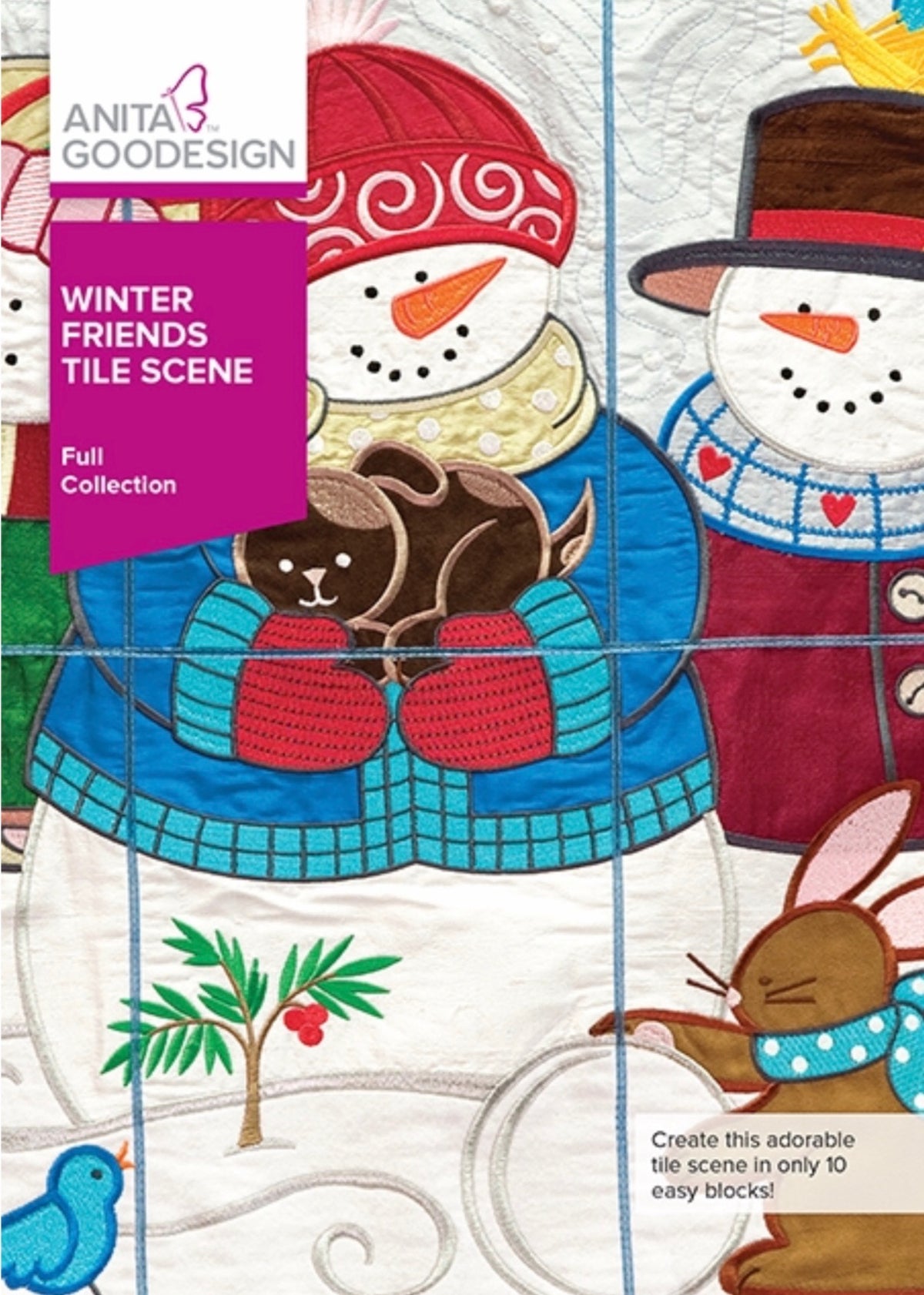 Anita Goodesign Winter Friends Tile Scene