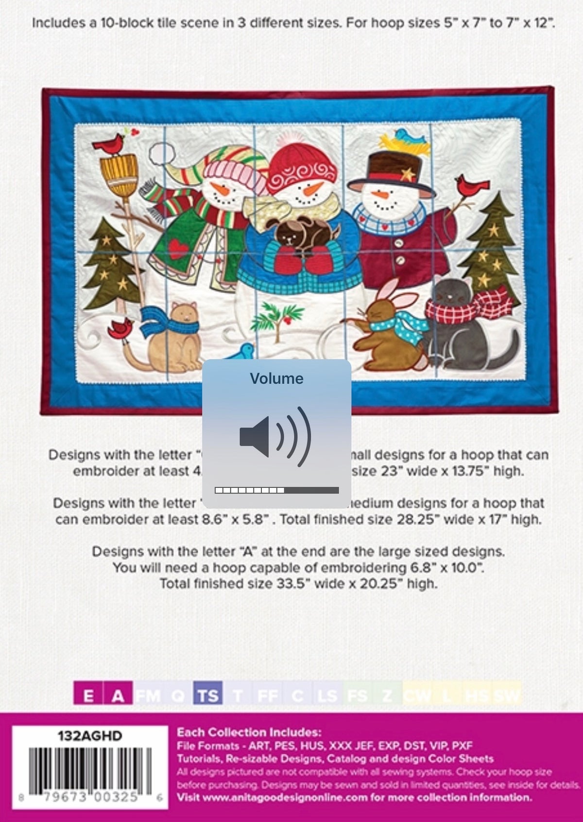Anita Goodesign Winter Friends Tile Scene