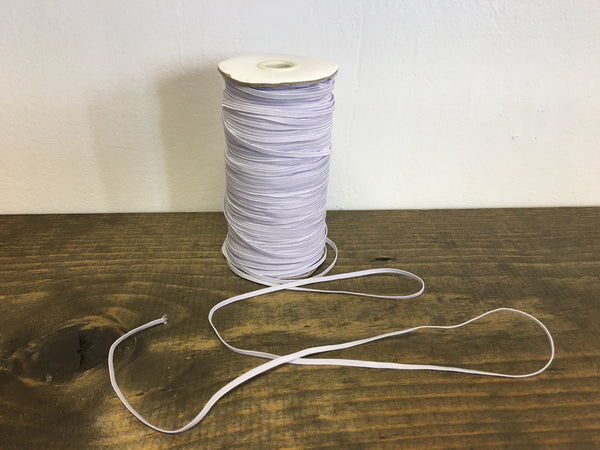 white 1/8" Elastic - sold by the yard