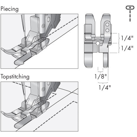 Pfaff 1/4 inch Right Guide Foot with IDT
